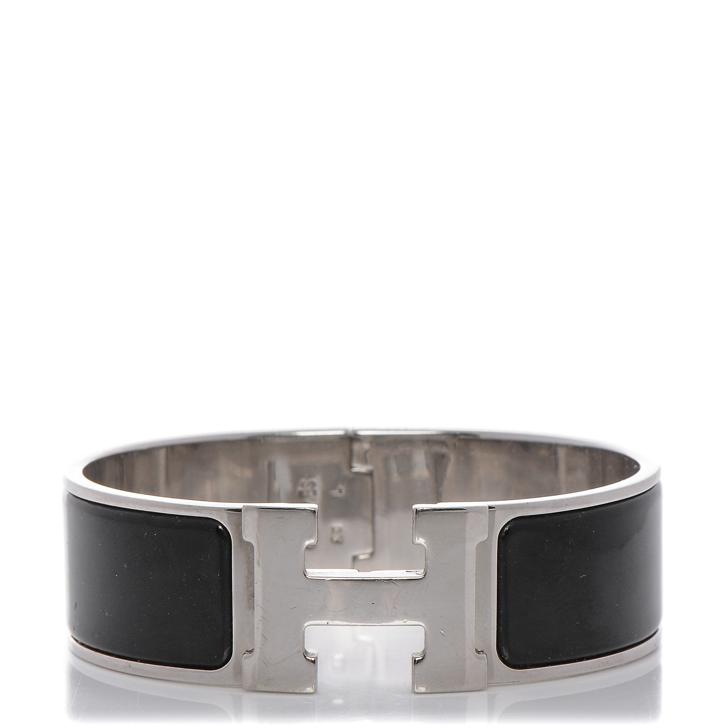Hermes Enamel Wide Clic Clac H Bracelet GM Black 1 of 4