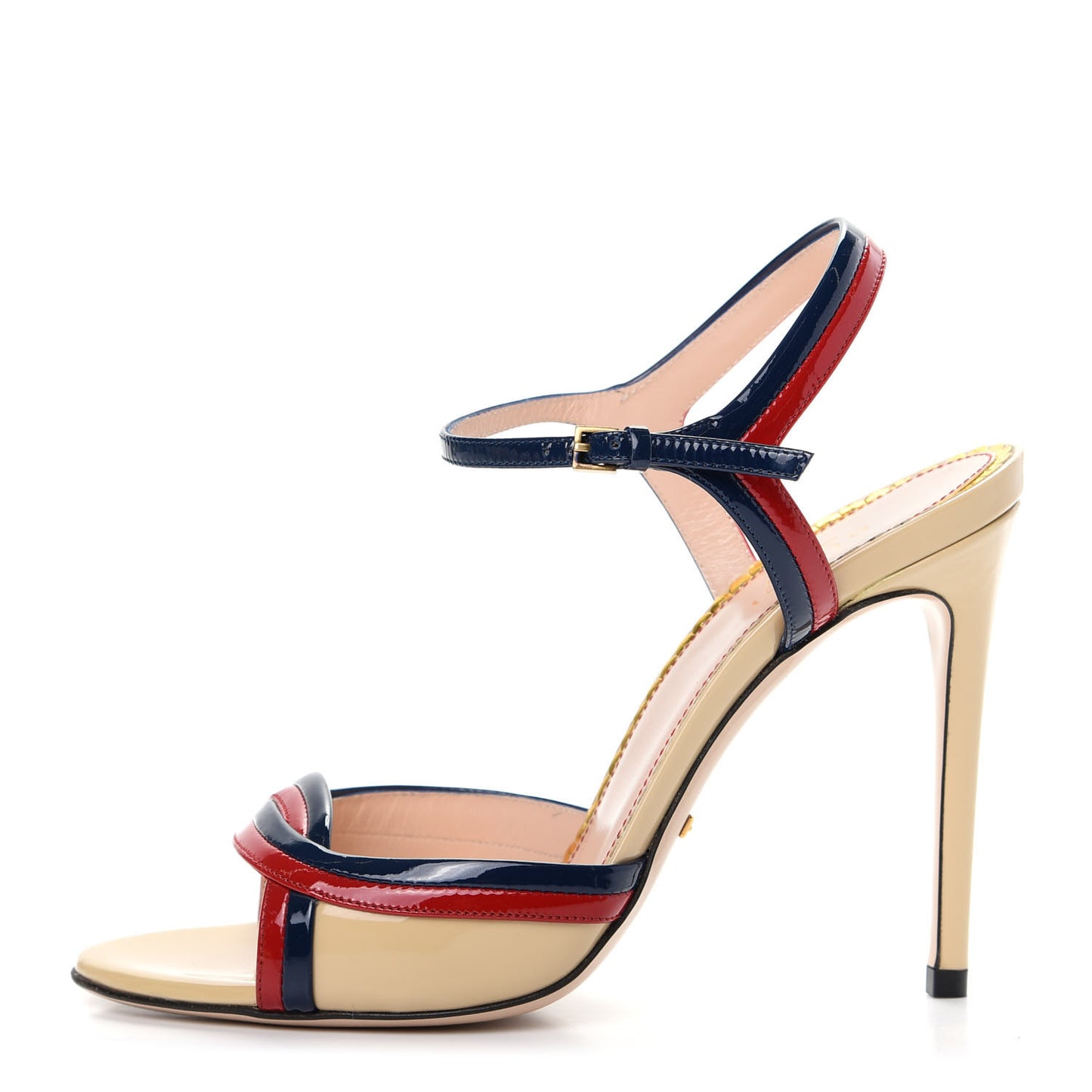 Patent Millie Ankle Strap Sandals 38 Red Blue Agata Sandstorm