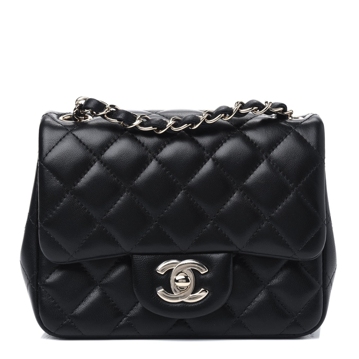 Chanel Lambskin Quilted Mini Square Flap Black 1 of 11