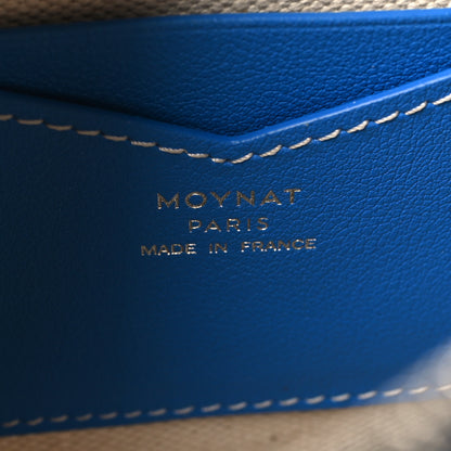 Moynat Grained Calfskin Canvas Crossbody Blue 6 of 11