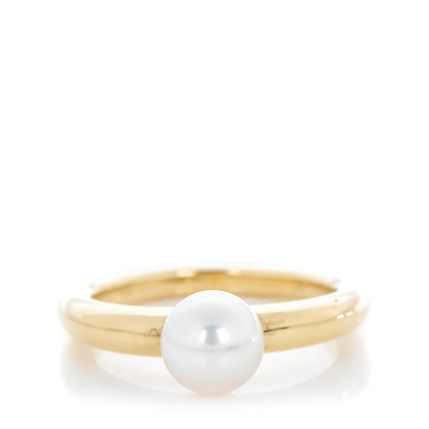 18K Yellow Gold Akoya Cultured Pearl 6.5mm Classic Elegance Ring 6