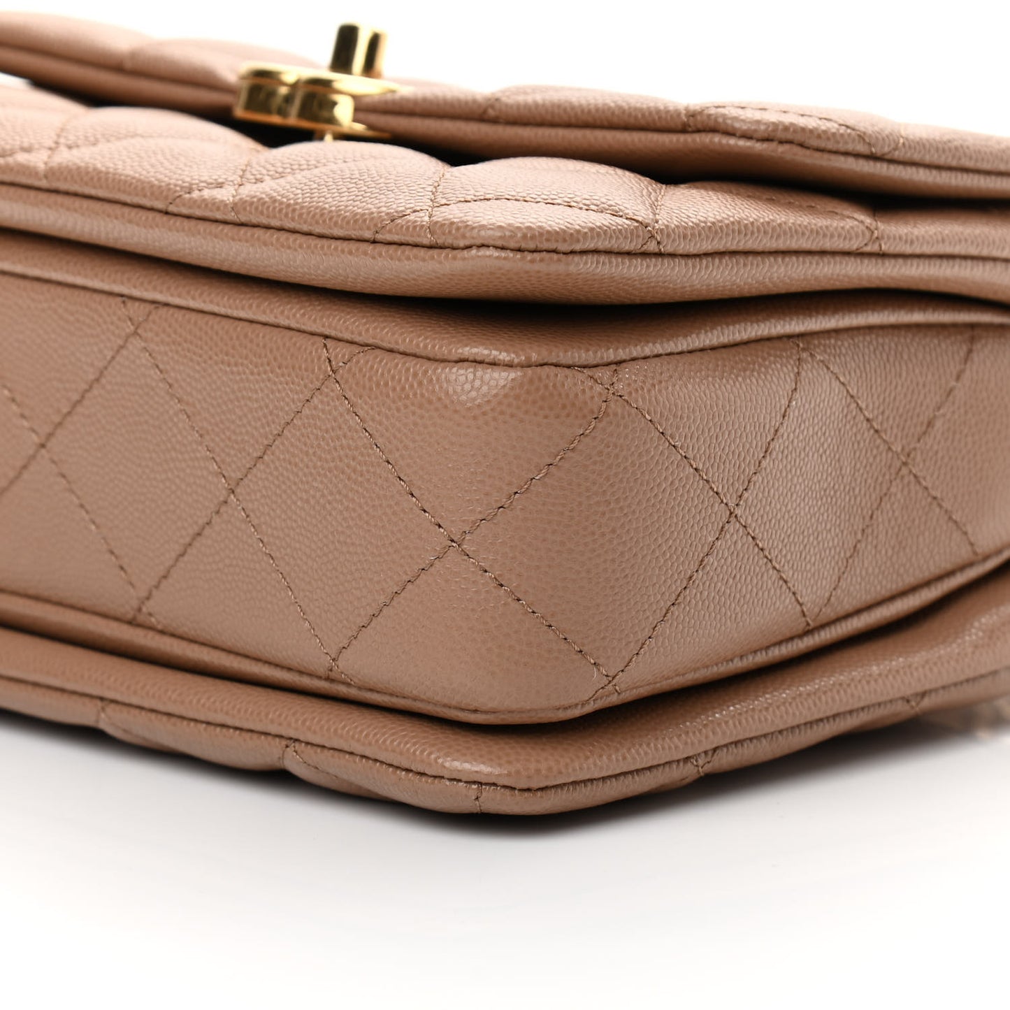 Caviar Quilted Mini Coco First Flap Beige