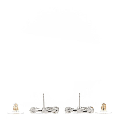 Chanel Crystal CC Earrings Silver 3 of 4