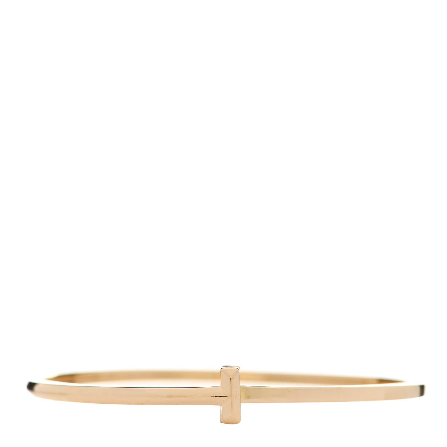 18K Yellow Gold Narrow T T1 Hinged Bangle Bracelet