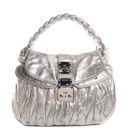 Miu Miu Nappa Matelasse Coffer Argento 1 of 9
