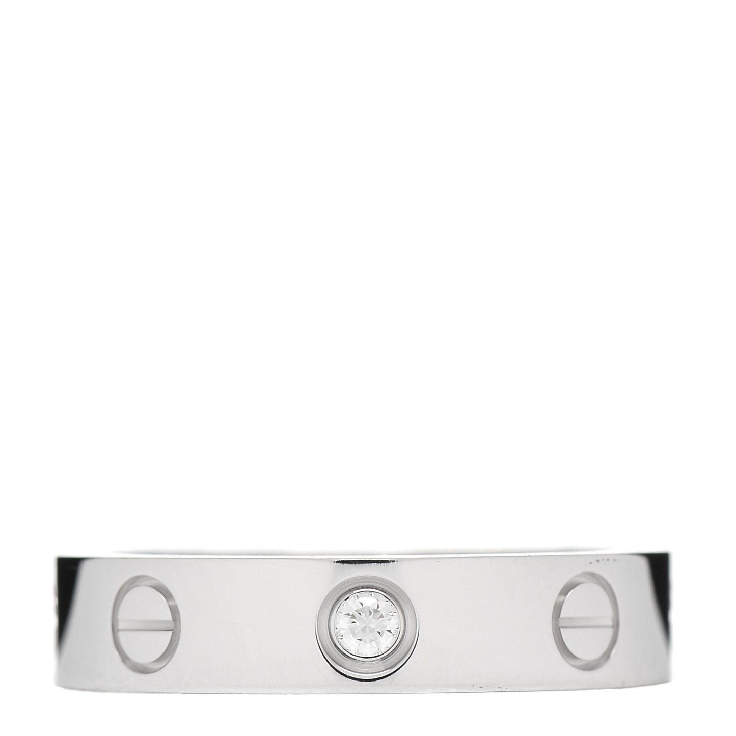 18K White Gold Diamond 4mm LOVE Wedding Band Ring 49 4.75