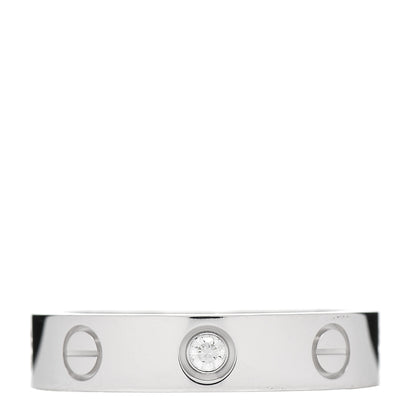 Cartier 18K White Gold Diamond 4mm LOVE Wedding Band Ring 49 4.75 1 of 5