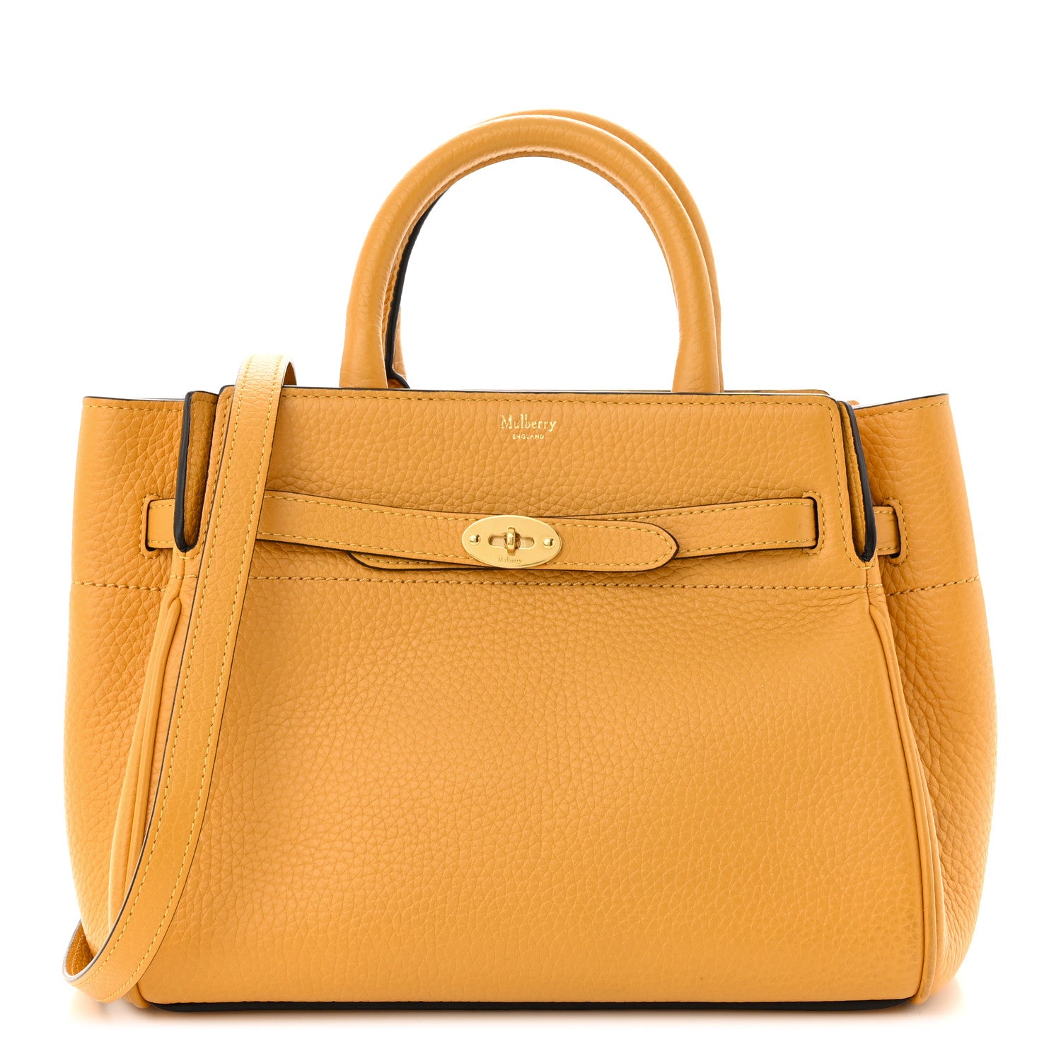 Mulberry Heavy Grain Calfskin Small Belted Bayswater Tote Deep Amber 1 of 12