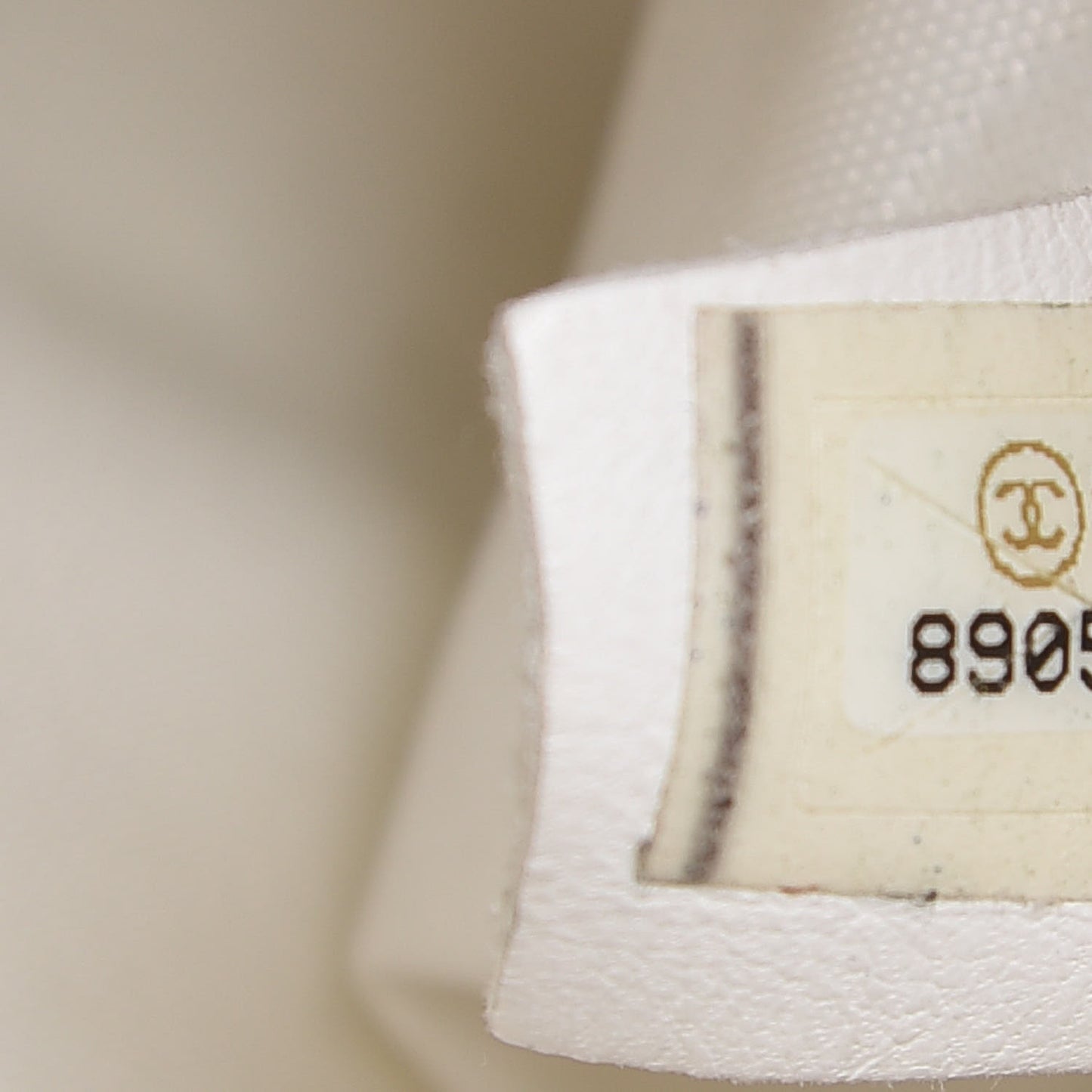 Grained Calfskin CC Shoulder Bag White