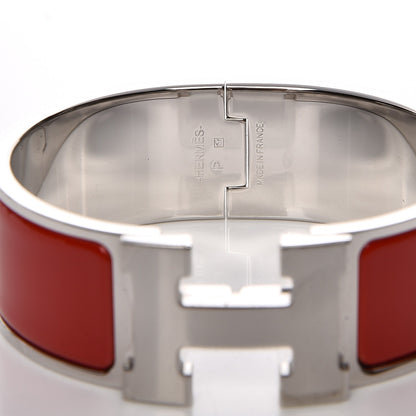 Hermes Enamel Wide Clic Clac H Bracelet PM Rouge Vif 4 of 5