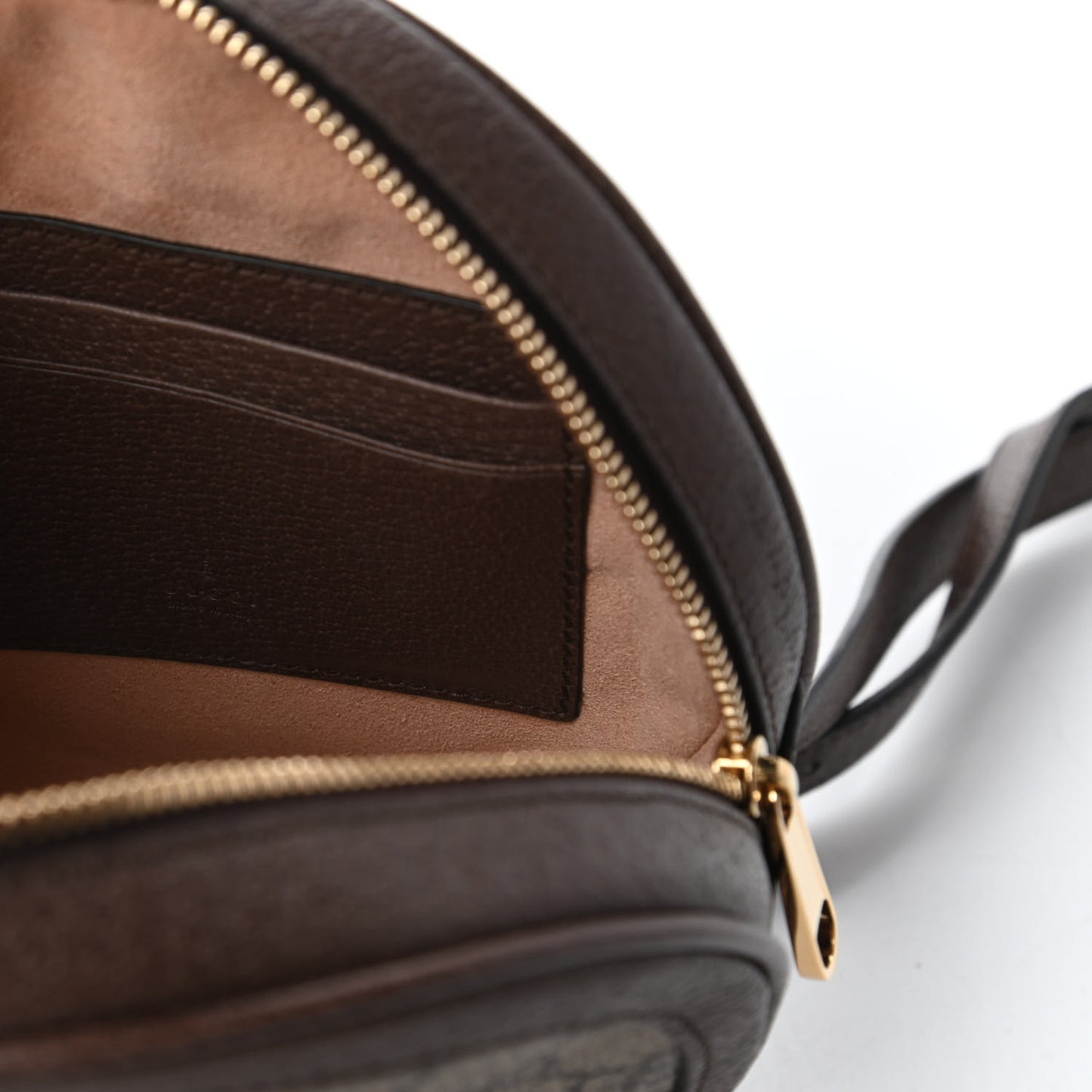 GG Supreme Monogram Web Mini Ophidia Round Backpack Brown