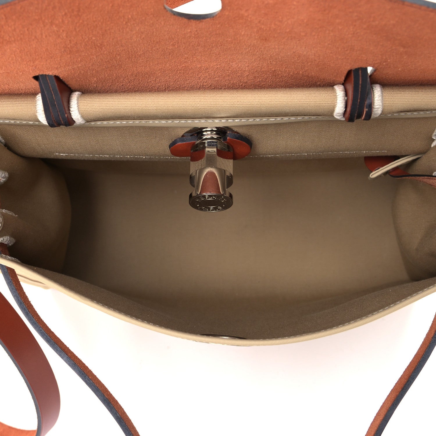 Hermes Vache Hunter Toile Herbag Zip 31 PM Trench Cuivre 4 of 5