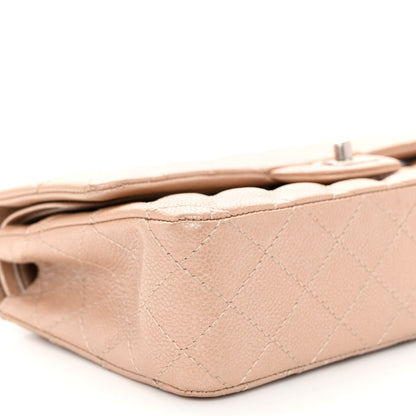 Chanel Iridescent Caviar Quilted Medium Double Flap Beige 9 of 10