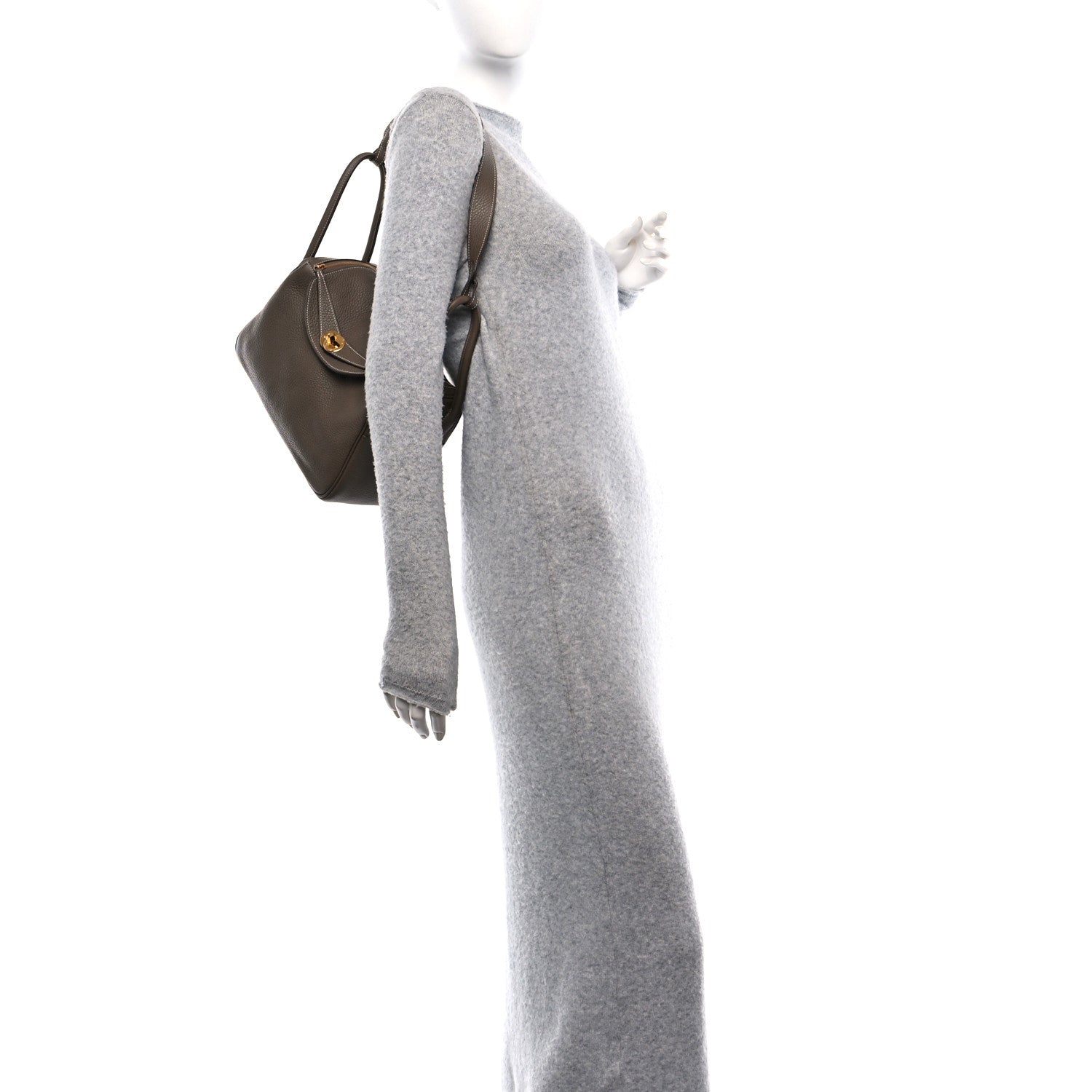 Hermes Taurillon Clemence Lindy 26 Etoupe 3 of 17