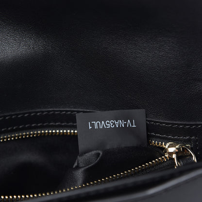 Valentino Garavani Calfskin Rockstud Turn Lock Flap Clutch Black 6 of 9