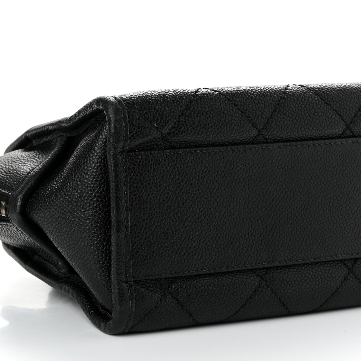 Caviar Quilted Small Deauville Bowling Bag Black