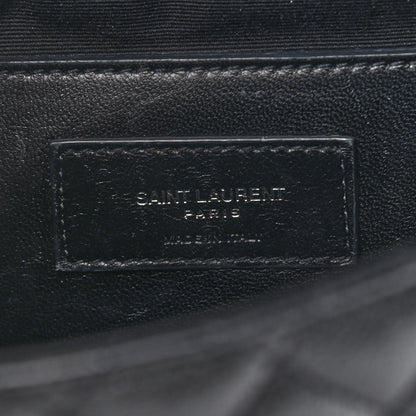 Saint Laurent Sheepskin Tri-Quilt Monogram Medium College Bag Black 6 of 10