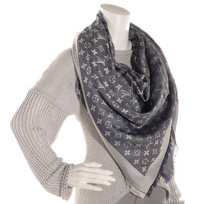 Louis Vuitton Monogram Denim Shawl Blue 2 of 5