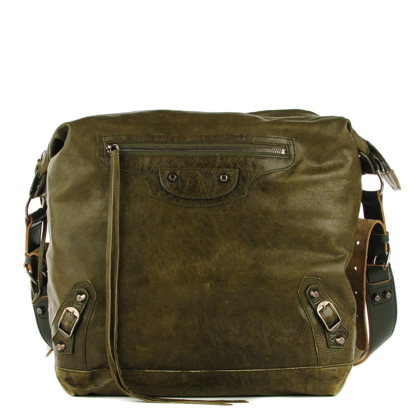 Agneau Classic Hardware Cross Day Messenger Olive