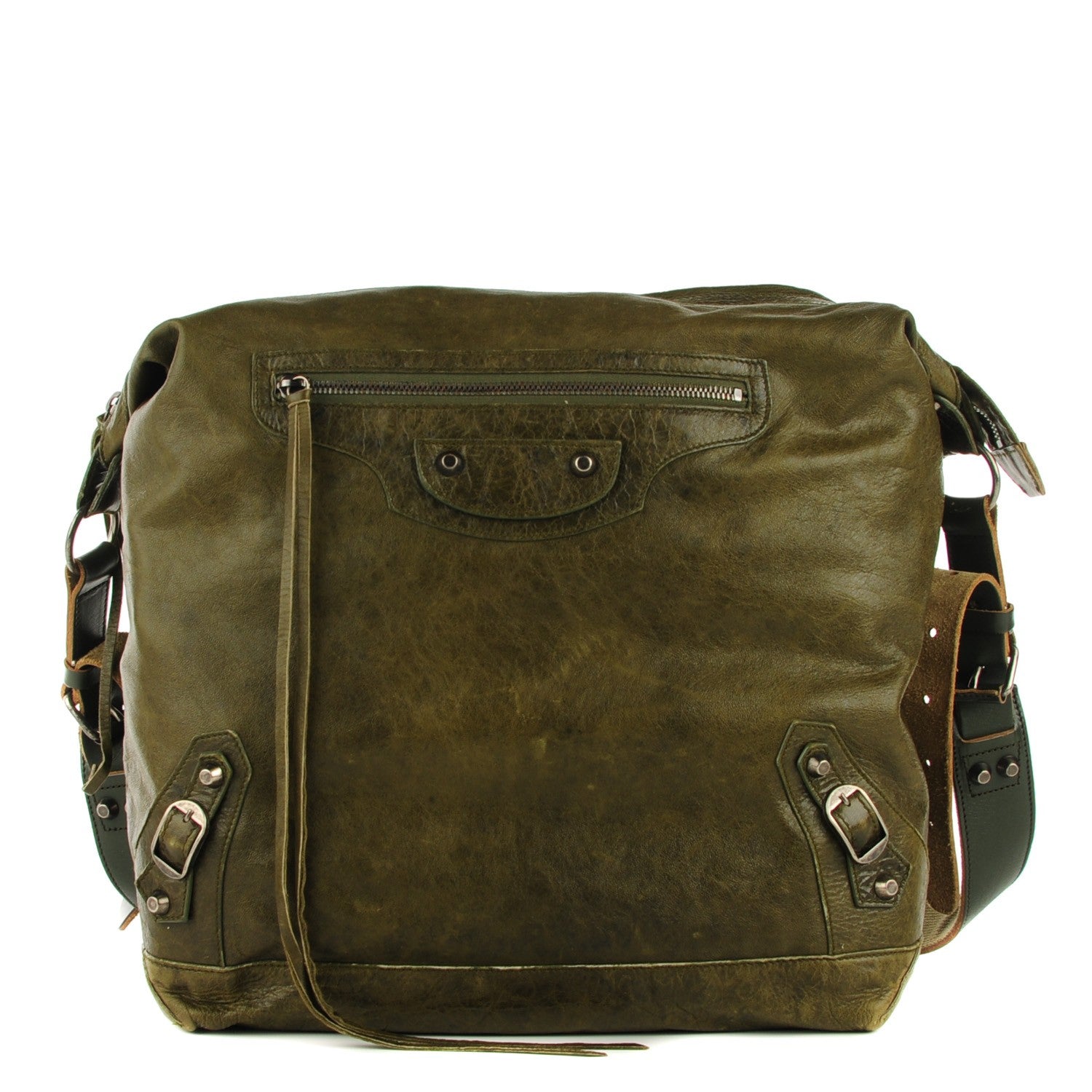 Balenciaga Agneau Classic Hardware Cross Day Messenger Olive 1 of 7