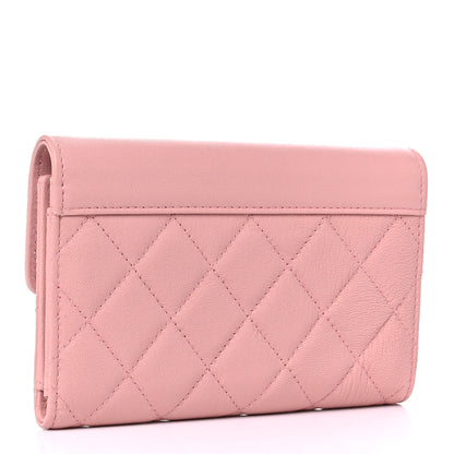 Chanel Lambskin Quilted CC Box Flap Wallet Light Pink 3 of 10