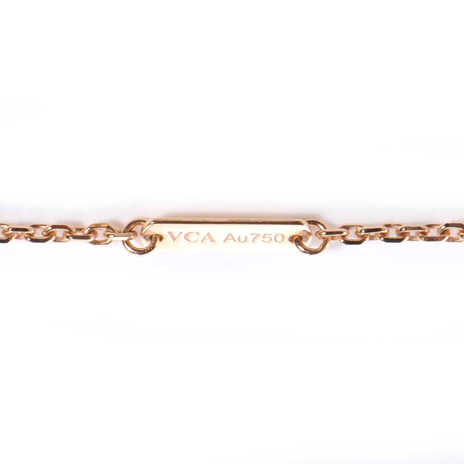 Van Cleef & Arpels 18K Rose Gold Mother of Pearl Vintage Alhambra Pendant Necklace 4 of 6