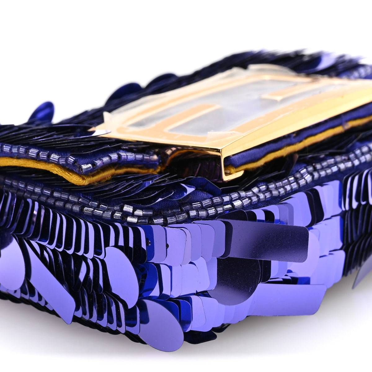 Fendi Sequin Paillettes Shiny Nappa Sex and the City Nano Baguette Charm Viola Purple Rain 9 of 10