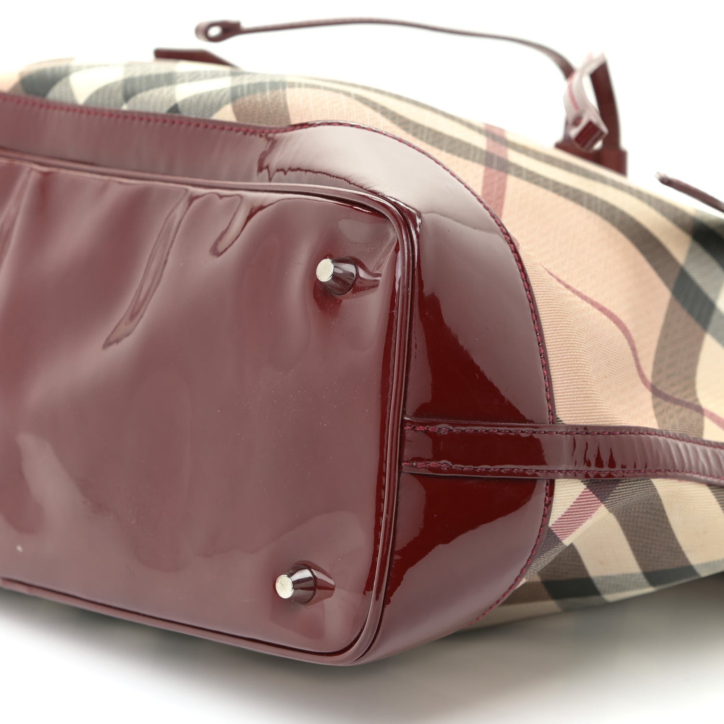 Supernova Check Drawstring Tote Berry Red
