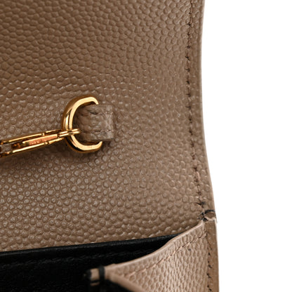 Saint Laurent Grain De Poudre Monogram Uptown Chain Wallet Dark Beige 12 of 14