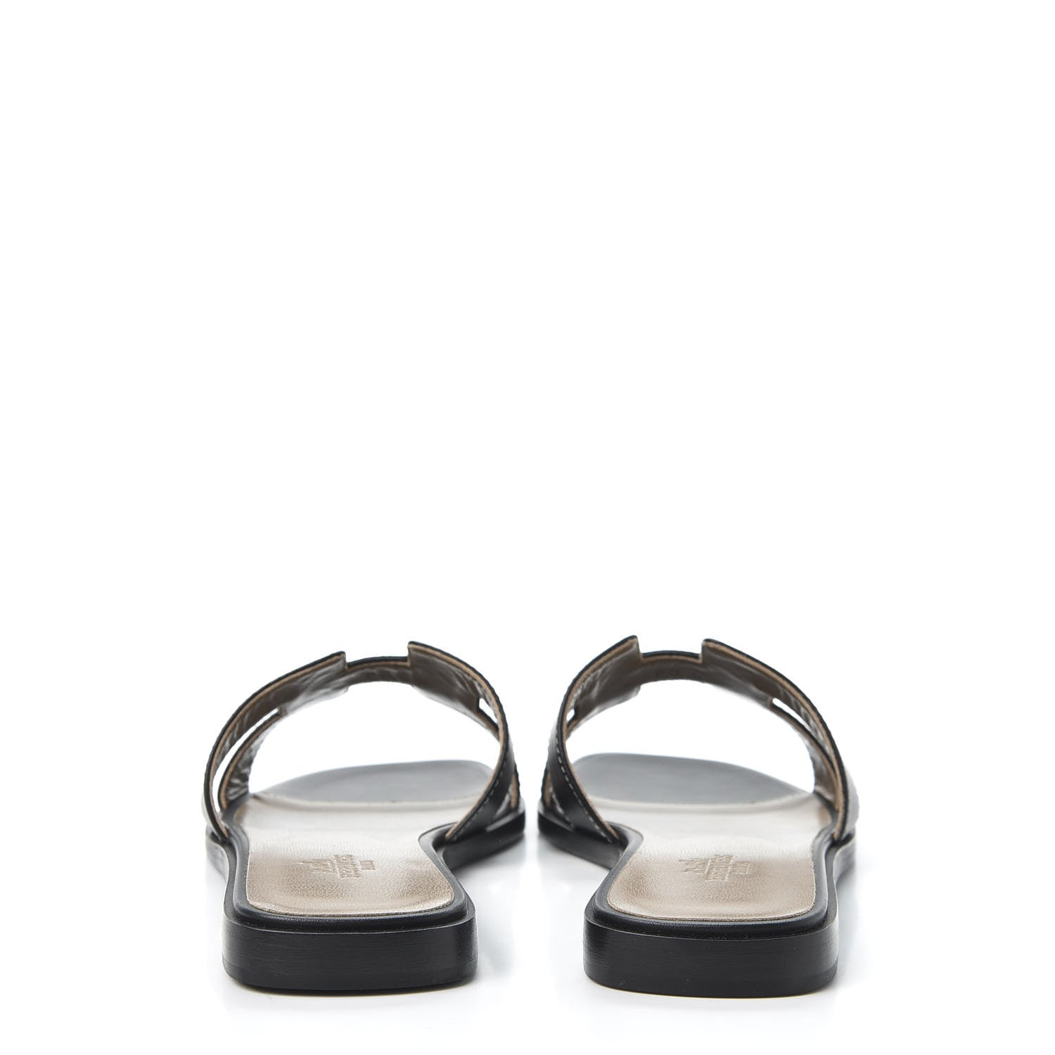 Hermes Box Calfskin Oran Sandals 36.5 Black 5 of 8