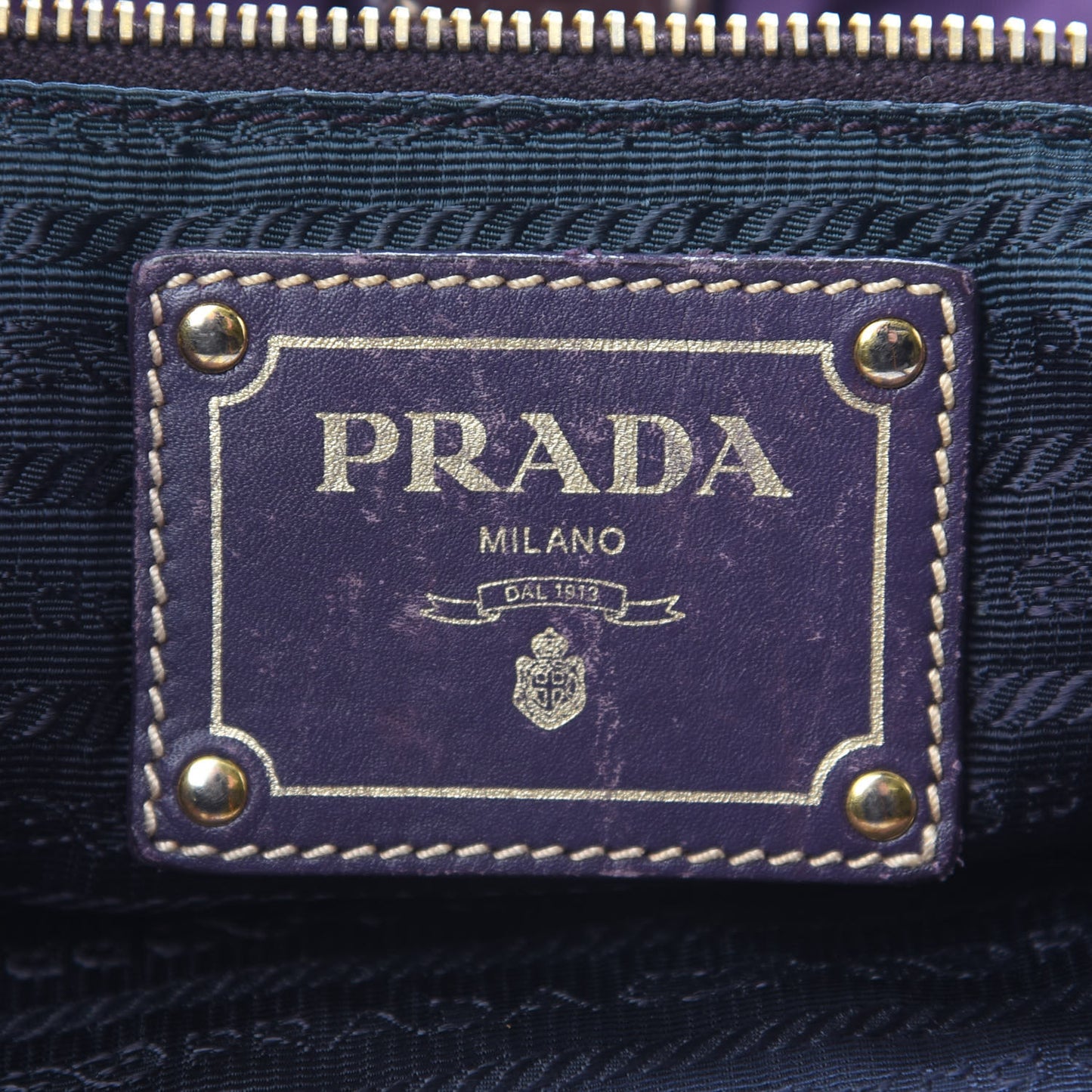 Tessuto Nylon Jacquard Logo Tote Viola