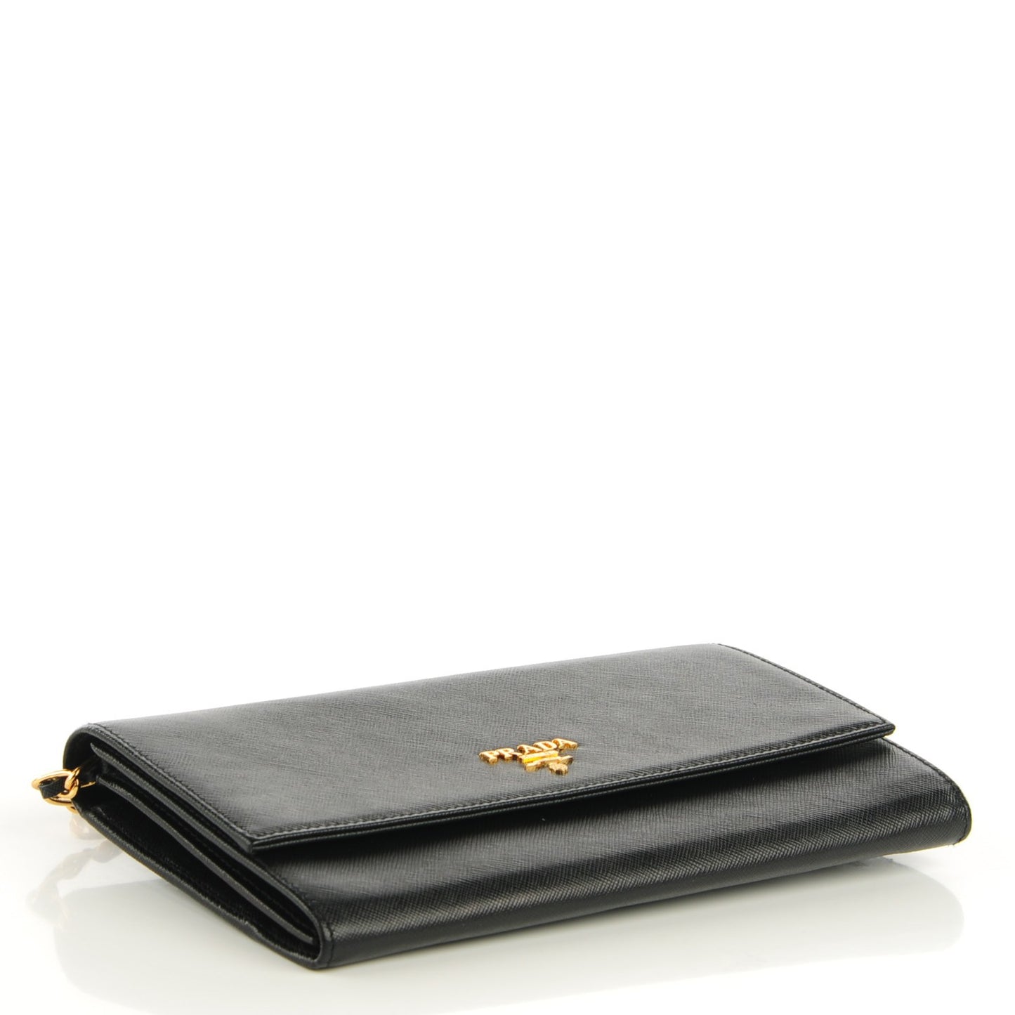 Saffiano Metal Oro Chain Wallet Nero Black