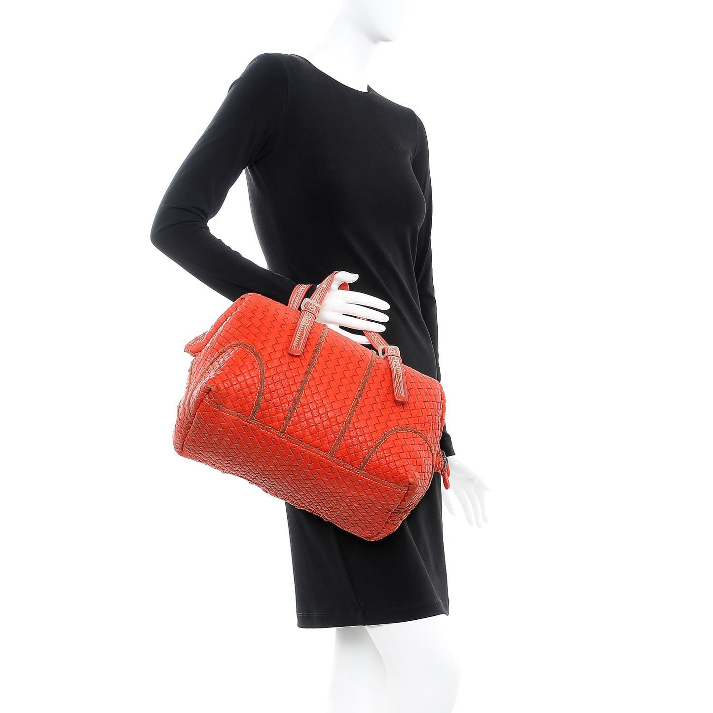 Cervo Intrecciato Satchel Orange