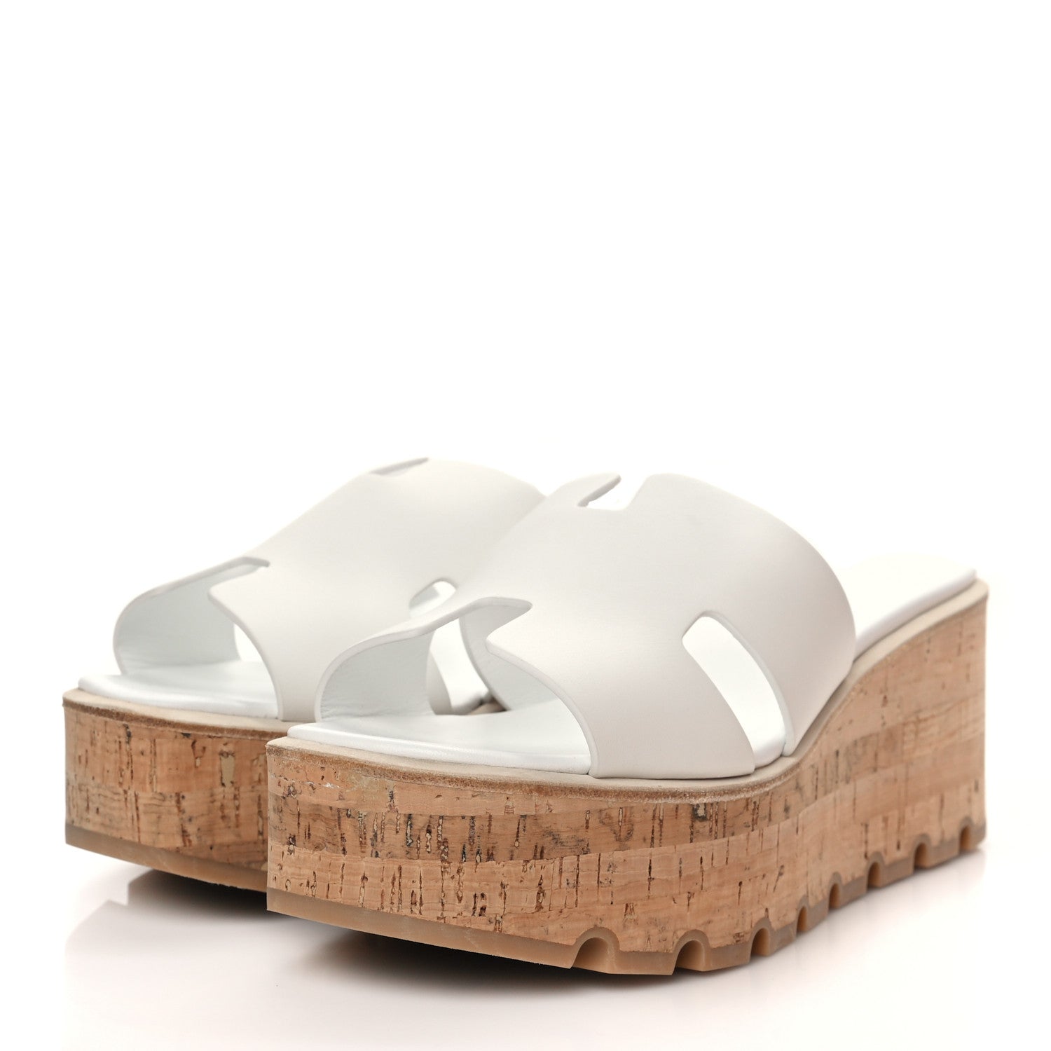 Hermes Calfskin Cork Eze 30 Sandals 40 White 2 of 9