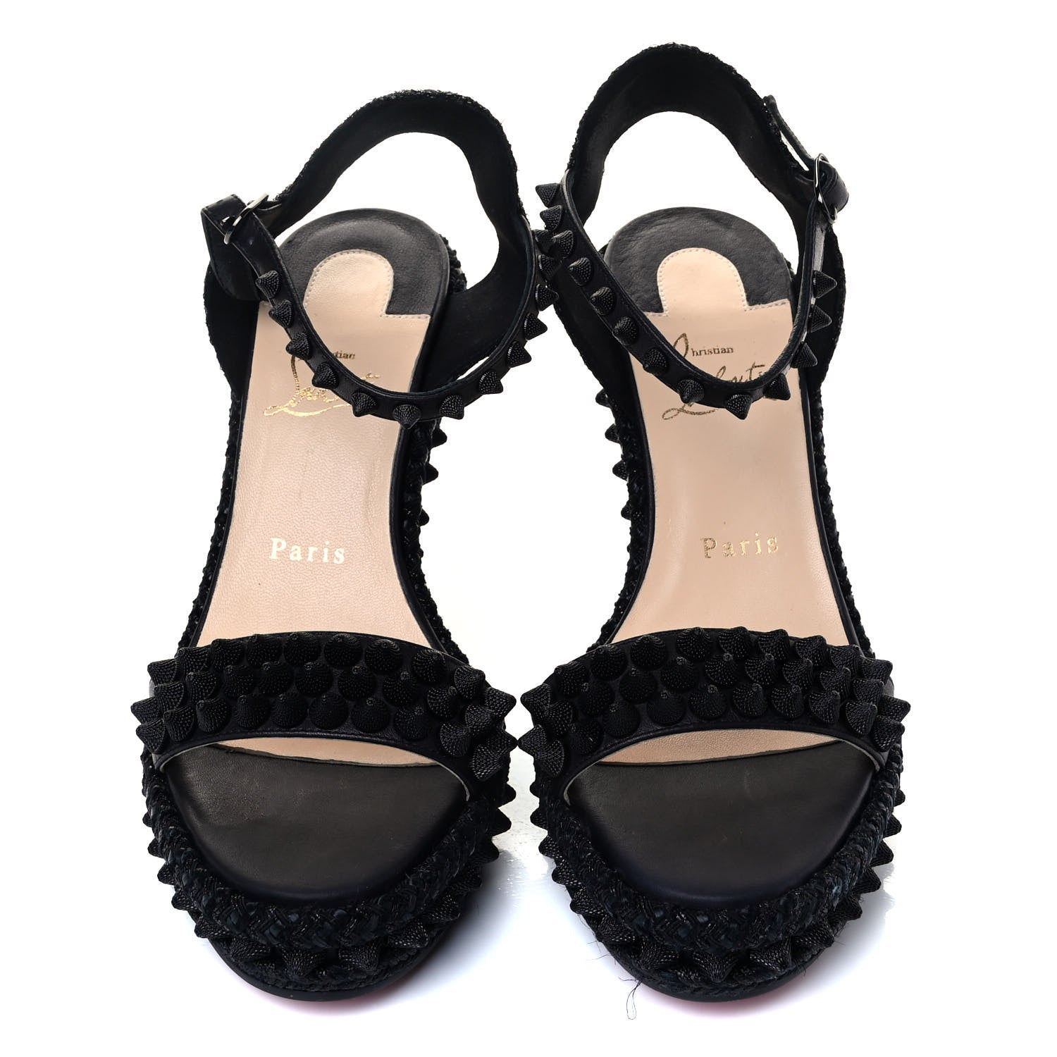 Christian Louboutin Calfskin Lata 110 Wedges 38 Black 6 of 6