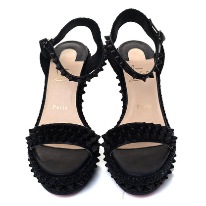 Christian Louboutin Calfskin Lata 110 Wedges 38 Black 6 of 6