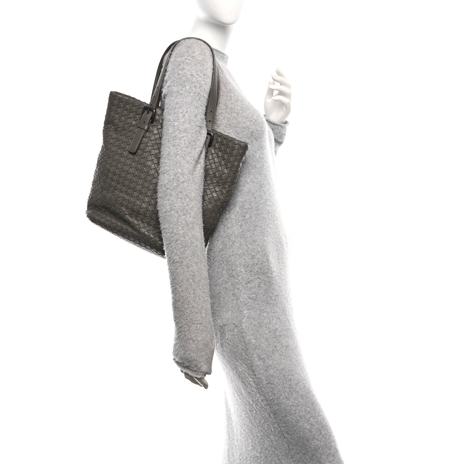 Bottega Veneta Nappa Intrecciato Small Seamless Tote  Grey 2 of 10