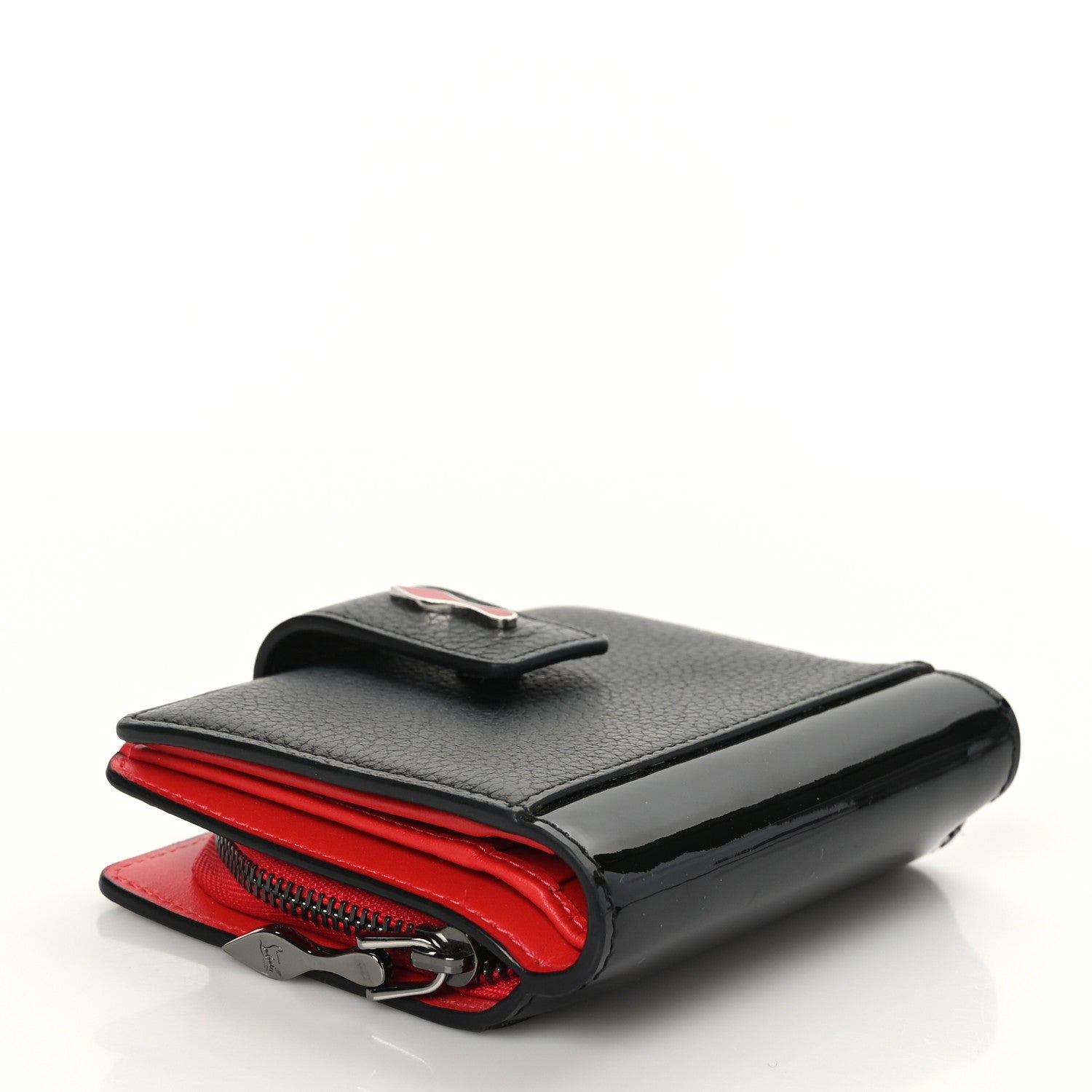 Christian Louboutin Calfskin Patent Mini Paloma Wallet Black 4 of 7