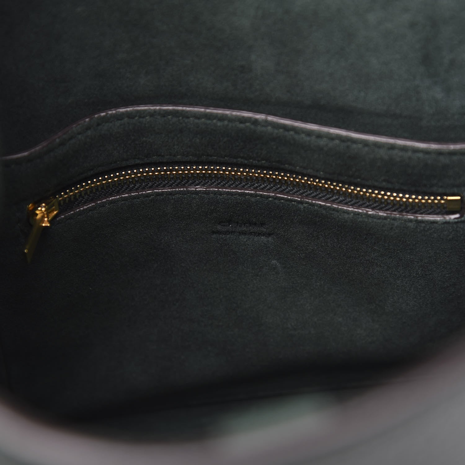 Celine Soft Grained Calfskin Small Sangle Bucket Bag Dark Green 6 of 9