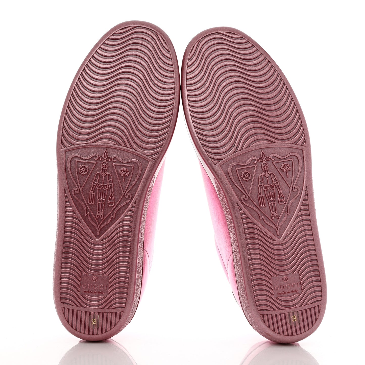 Metallic Nappa Interlocking G Perforated Womens Ace Sneakers 39 Rosa