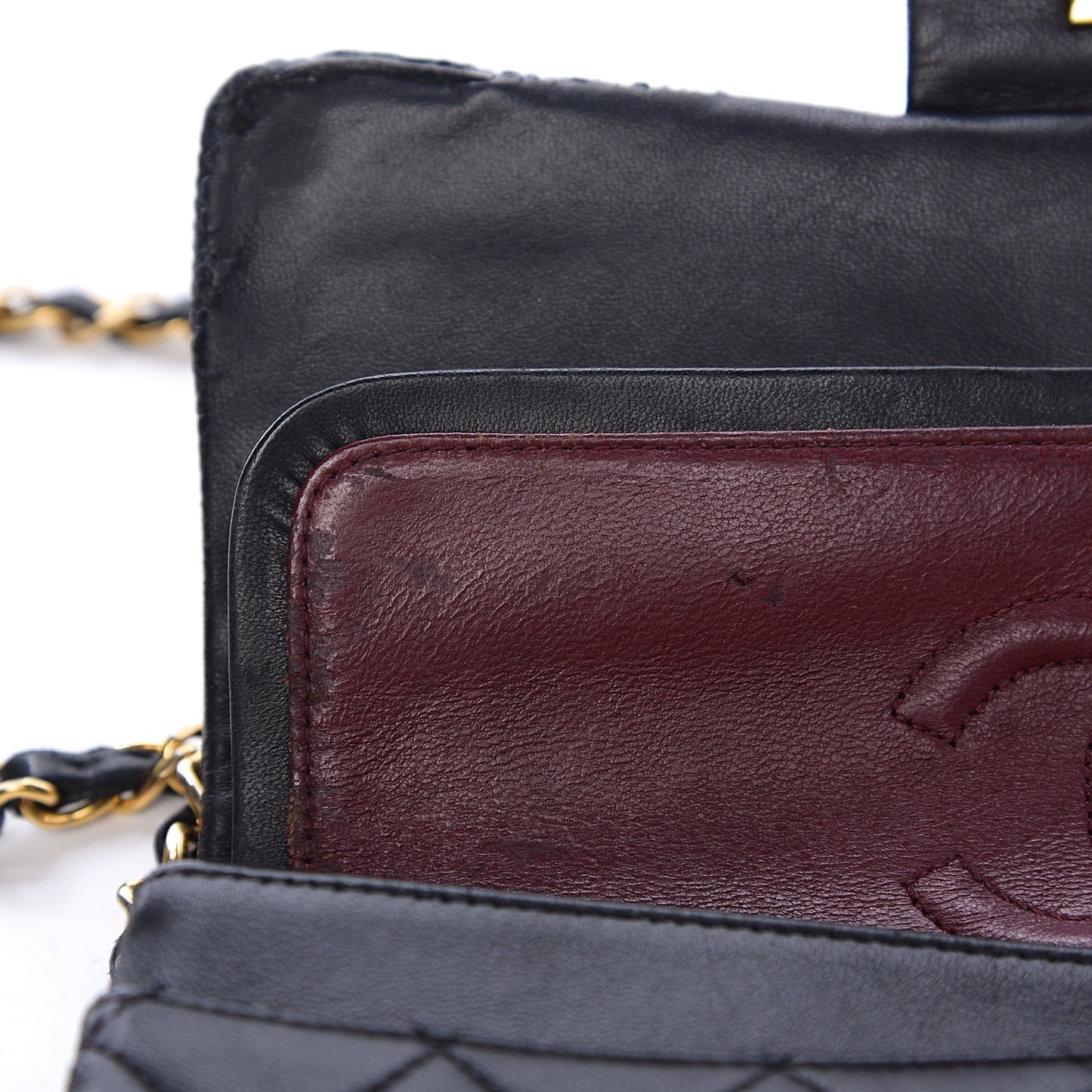 Lambskin Quilted Small Double Flap Black