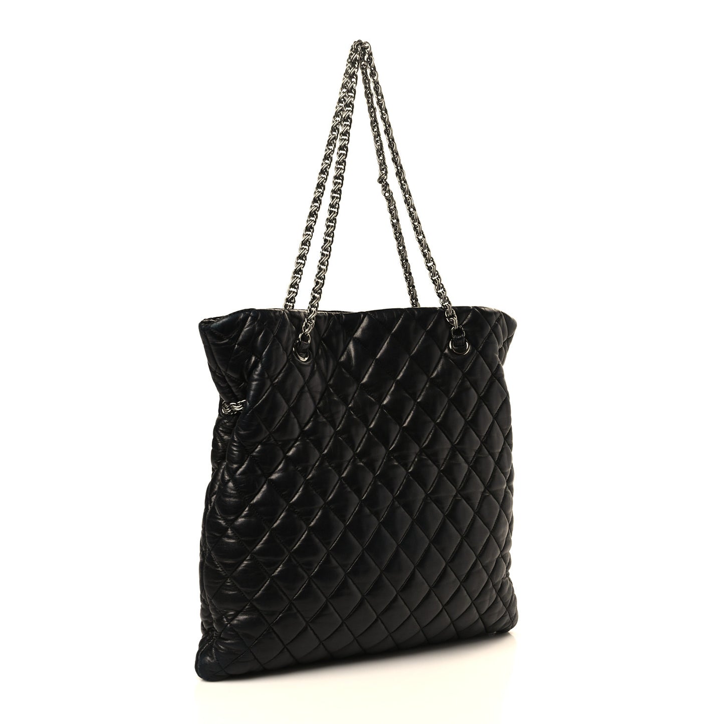 Lambskin Quilted Large Paris Moscou Red Square Bag Black