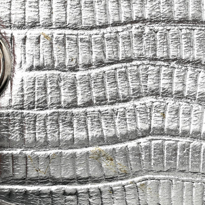 Saint Laurent Metallic Calfskin Lizard Embossed Small Classic Monogram Kate Tassel Satchel Silver 8 of 14