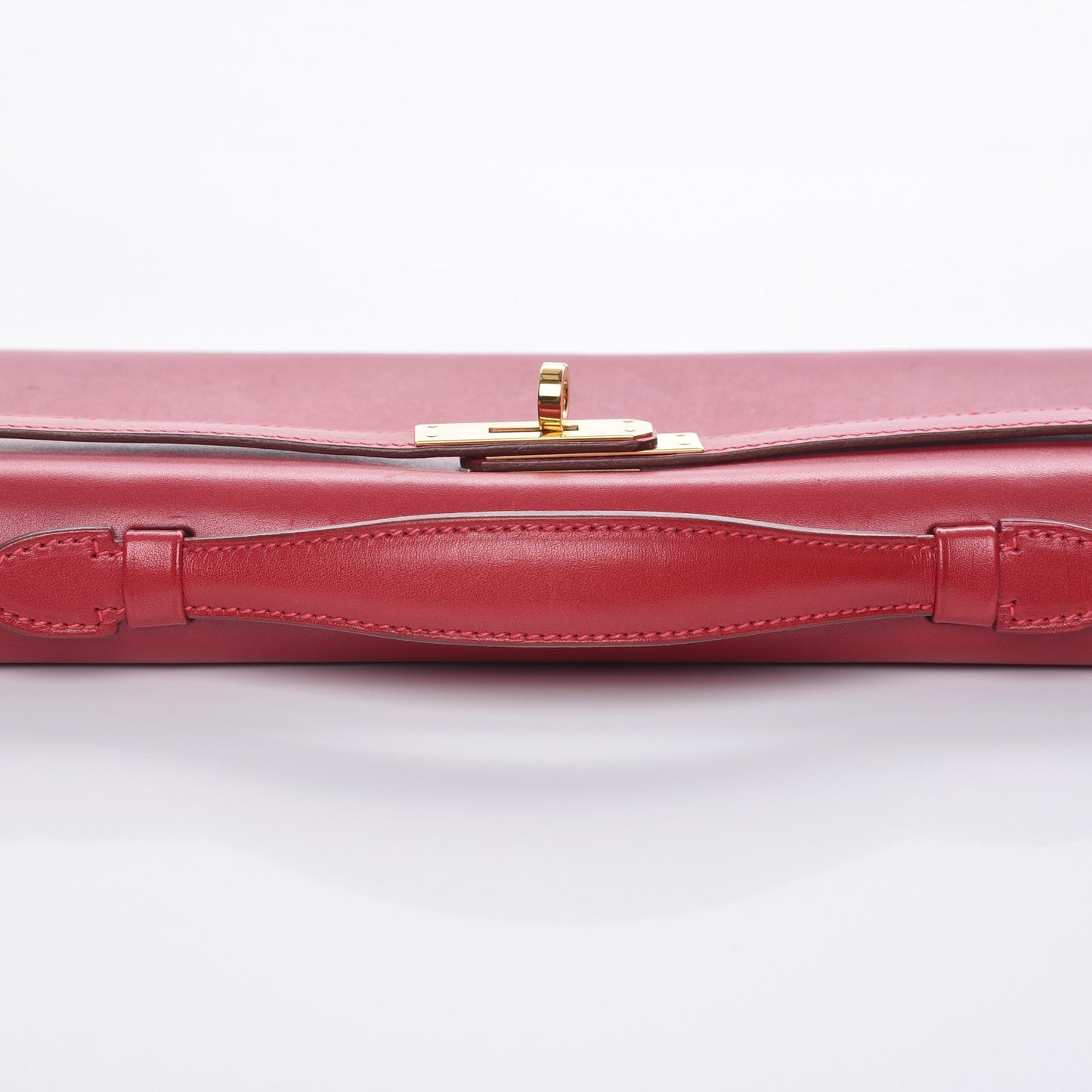 Tadelakt Kelly Cut Clutch Rouge Vif