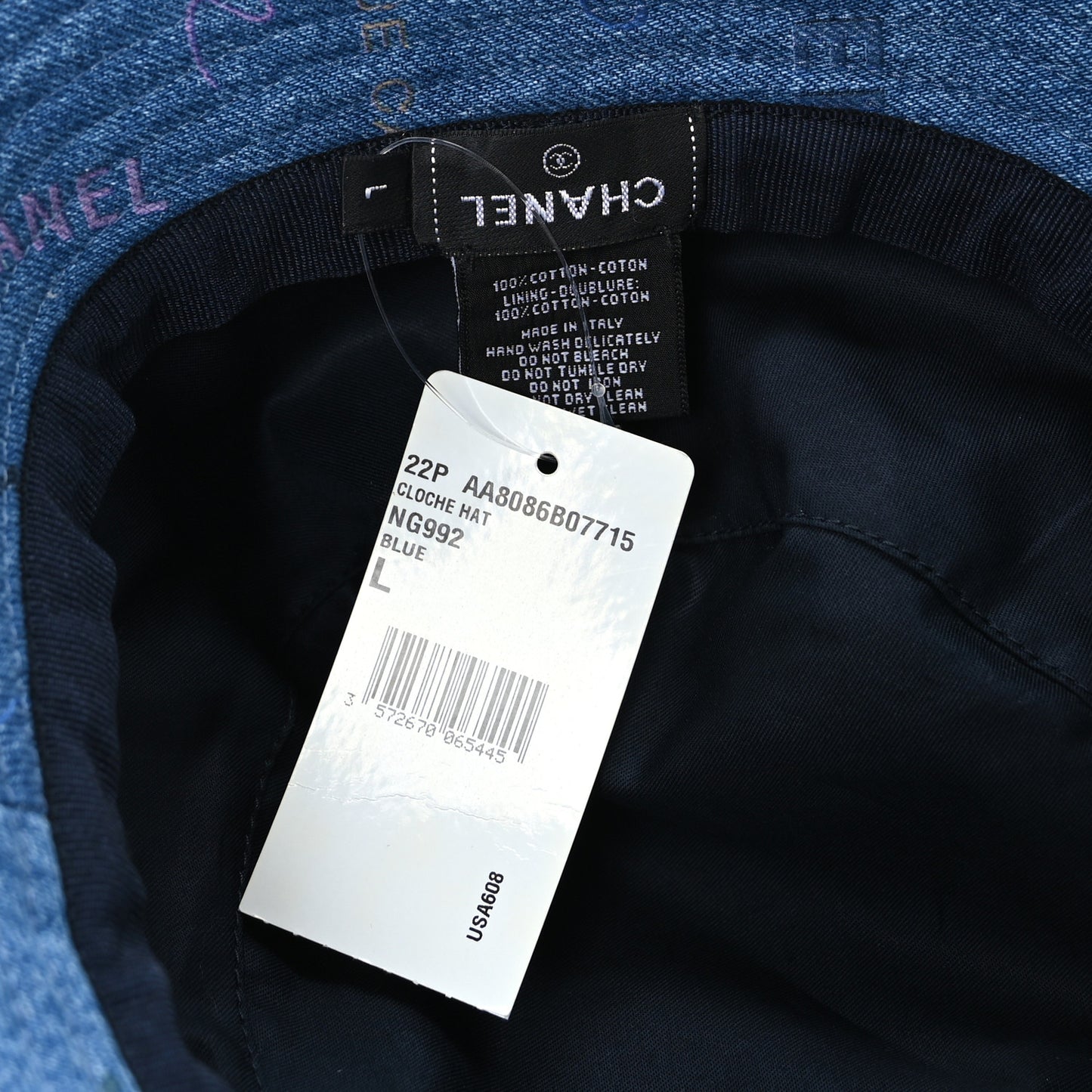 Denim Mood Cloche Bucket Hat L Blue