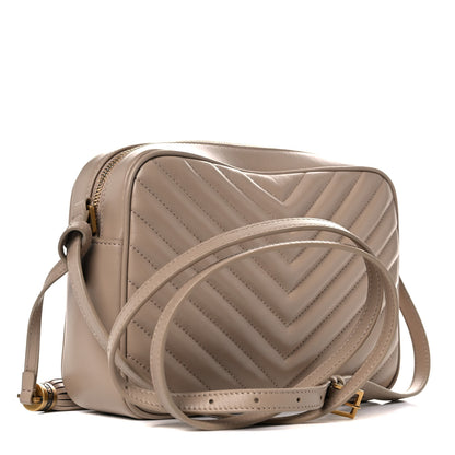 Saint Laurent Calfskin Matelasse Monogram Lou Camera Bag Dark Beige 4 of 12
