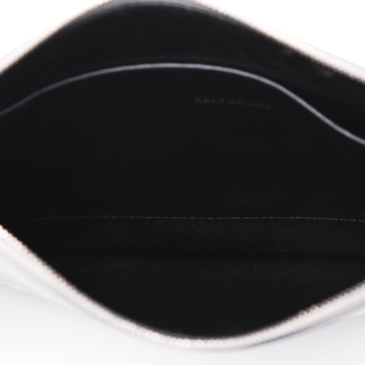 Glitter Calfskin Logo Everyday Pouch M Silver