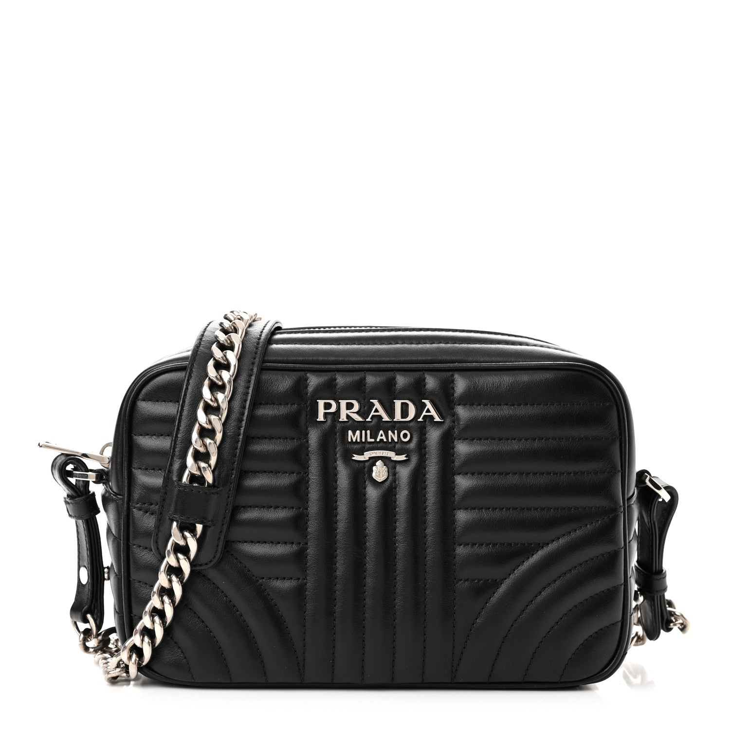 Prada Soft Calfskin Diagramme Camera Bag Black 1 of 9