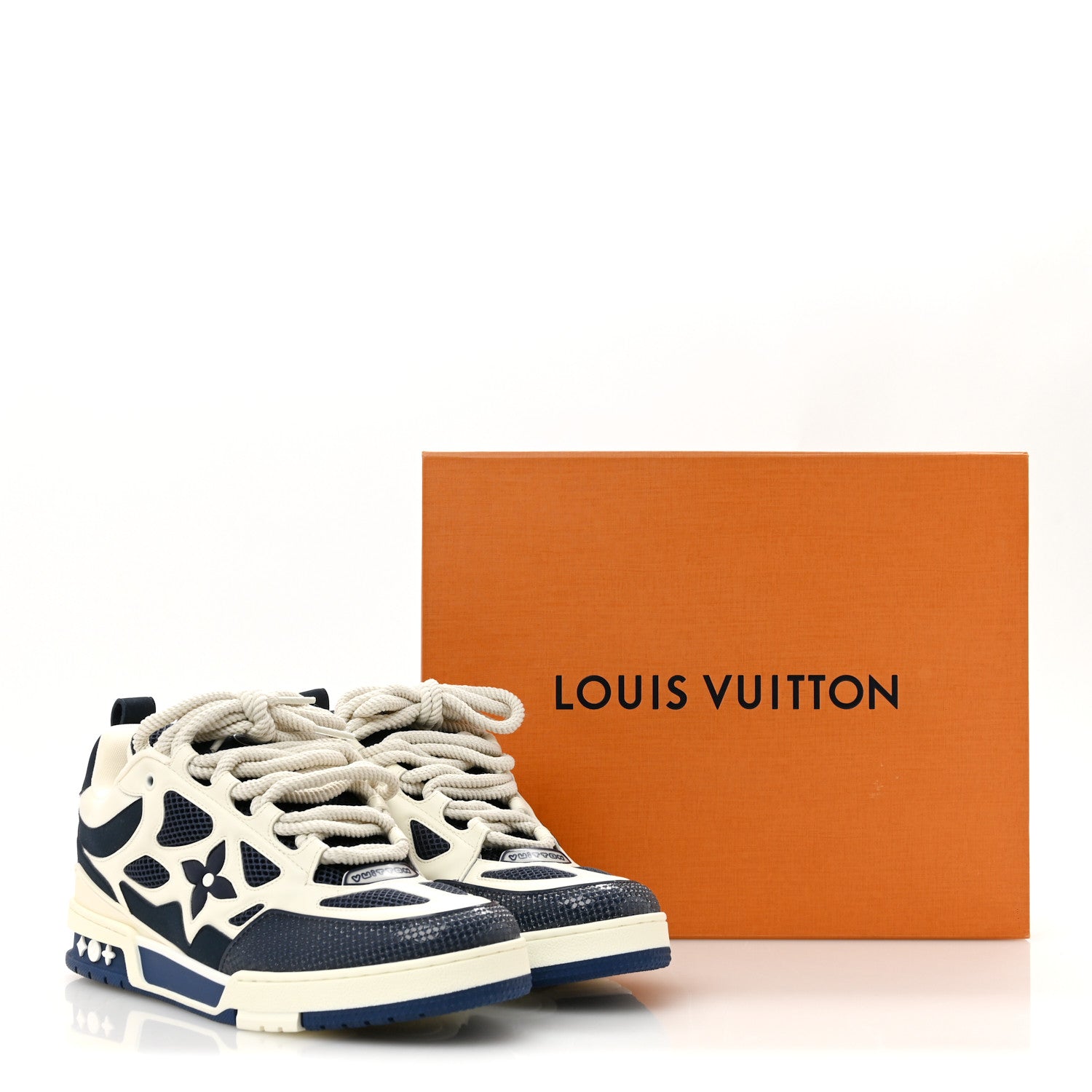 Louis Vuitton Mens LV Calfskin Mesh Skate Sneaker 9 Marine 10 of 10