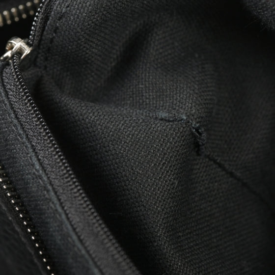 Leather Horn Toggle Tote Black